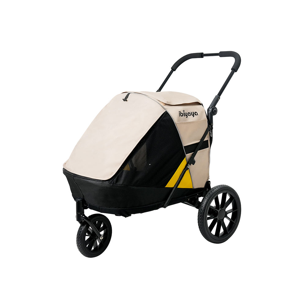 IBIYAYA Minika 3-in-1 Pet Stroller System Foldable Dog Bicycle Trailer & Indoor-Outdoor Kennel – Arizona Tan