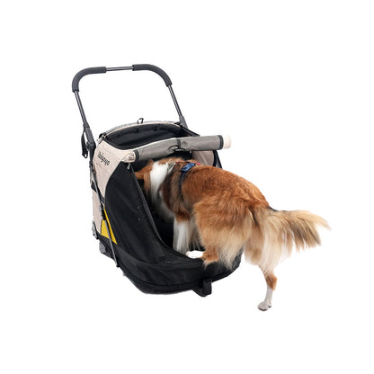 IBIYAYA Minika 3-in-1 Pet Stroller System Foldable Dog Bicycle Trailer & Indoor-Outdoor Kennel – Arizona Tan