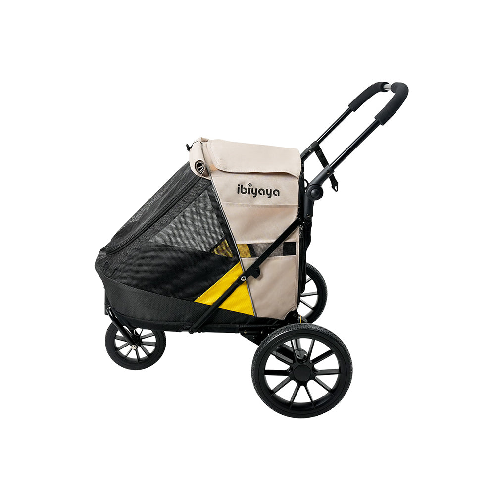 IBIYAYA Minika 3-in-1 Pet Stroller System Foldable Dog Bicycle Trailer & Indoor-Outdoor Kennel – Arizona Tan