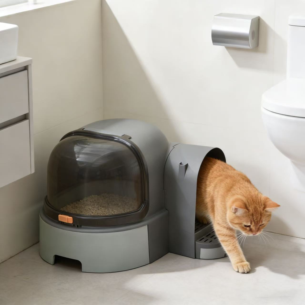 PAKEWAY Green Star Tunnel Cat Litter Box