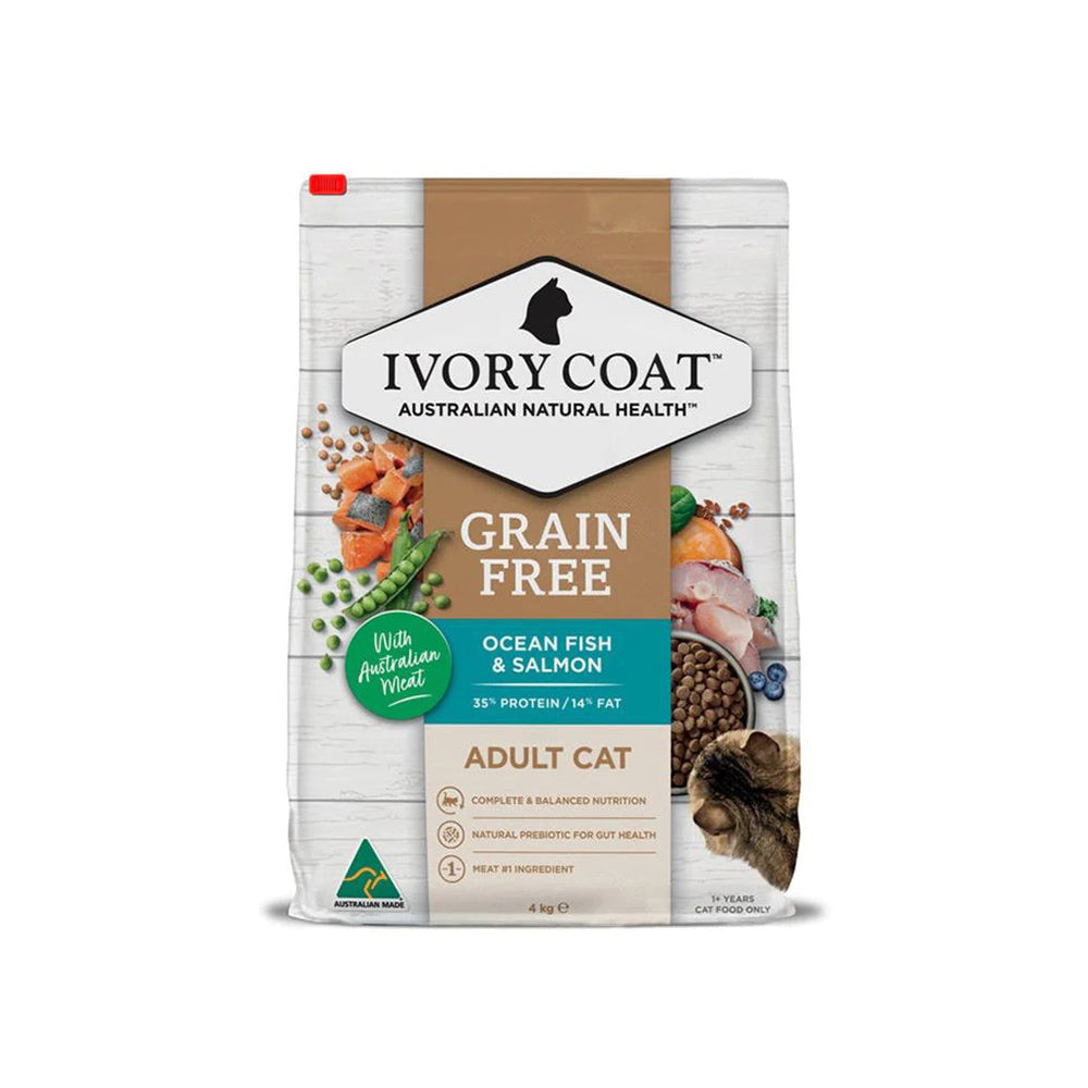 IVORY COAT Grain Free Ocean Fish & Salmon Adult Cat Food 4kg