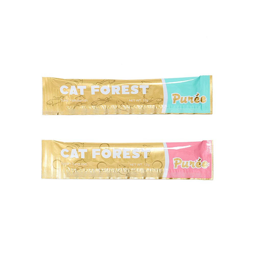 CAT FOREST Puree Tuna & Tuna Roe/Whitefish Cat Treats 12g x 48