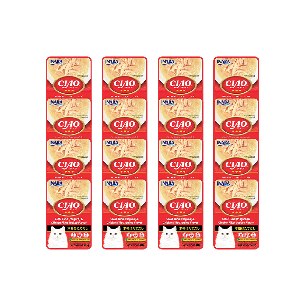 CIAO Tuna & Chicken Fillet in Scallop Flavor Soup Cat Treats 40g (pouch)