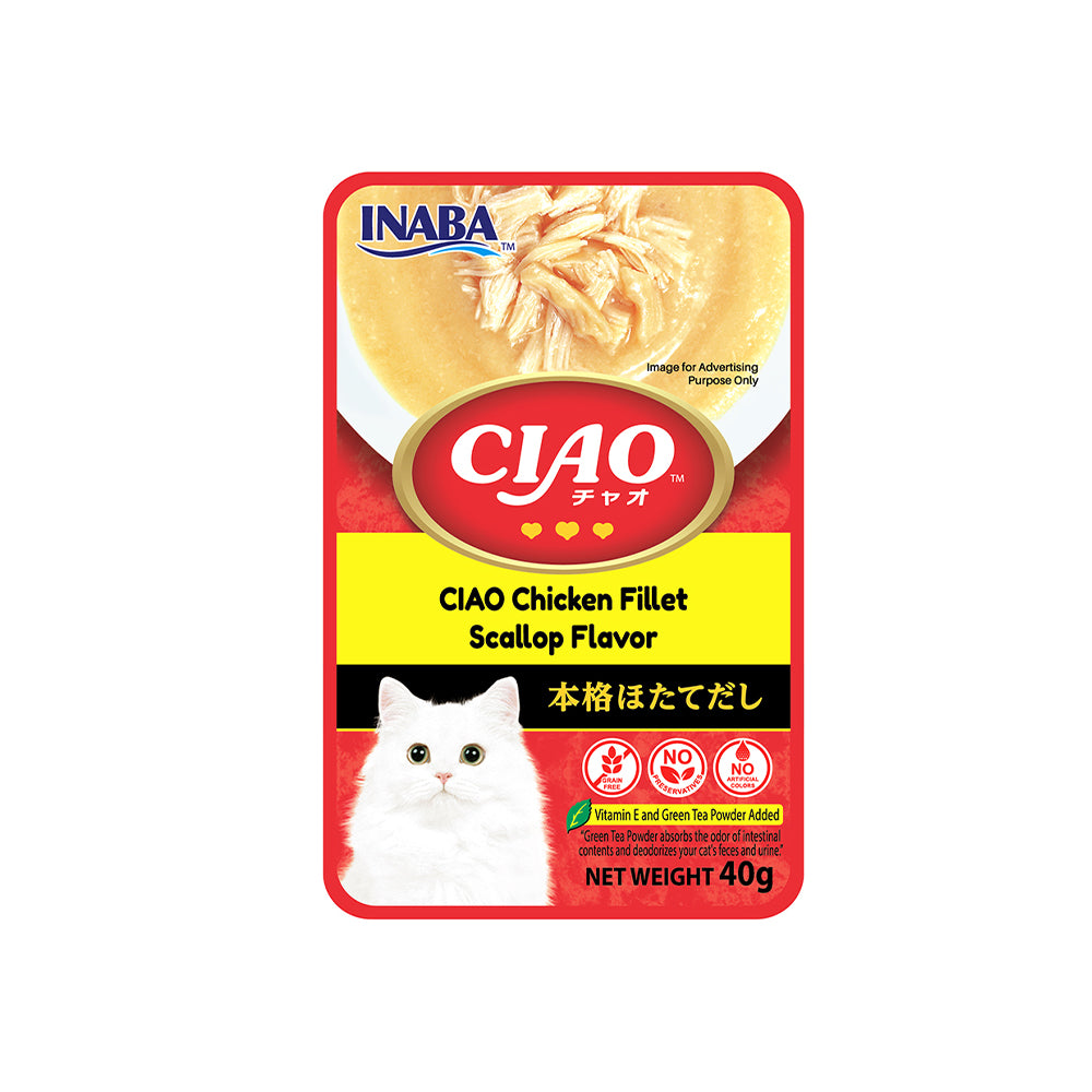 CIAO Tuna & Chicken Fillet In Dried Bonito Broth Soup Cat Treats 40g (pouch)