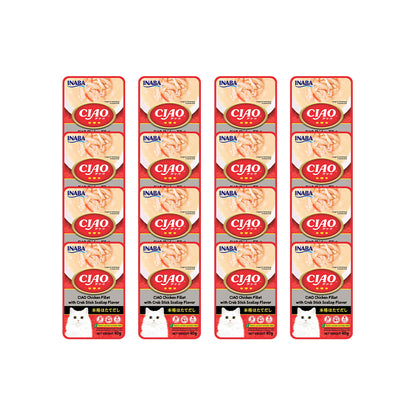 CIAO Chicken Fillet with Crab Sticks and Scallop Flavor Soup Wet Cat Treats 40g