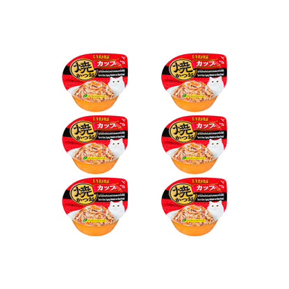 CIAO Tuna Flake In Whitebait & Sliced Bonito Gravy Cat Treats 70g (cupped)