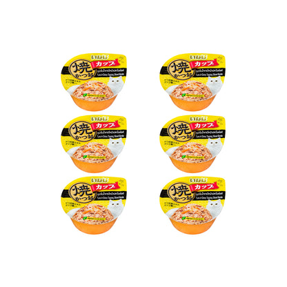 CIAO Small Tuna Flake in Sliced Bonito Gravy for Aged Cat Treats 70g (cupped)