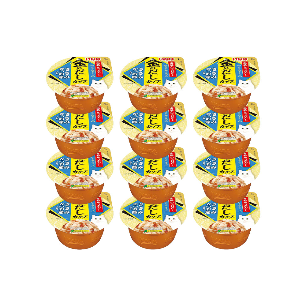 CIAO Chicken Flake In Dried Bonito Cat Treats Gravy 70g (cupped)