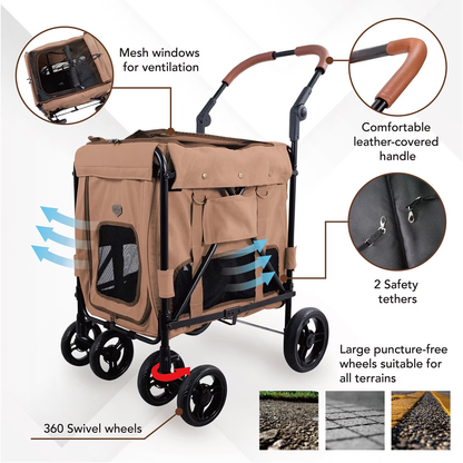 IBIYAYA Gentle Giant Pet Wagon Stroller for Dogs Up to 25kg