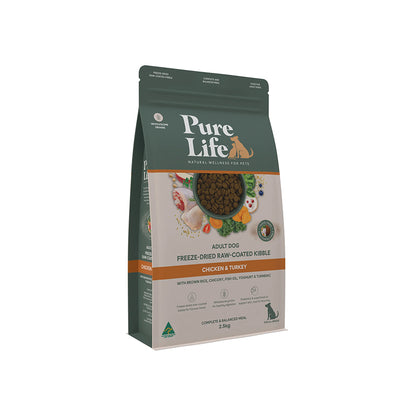 PURE LIFE Freeze-Dried Raw-Coated Chicken & Turkey Adult Dry Dog Food