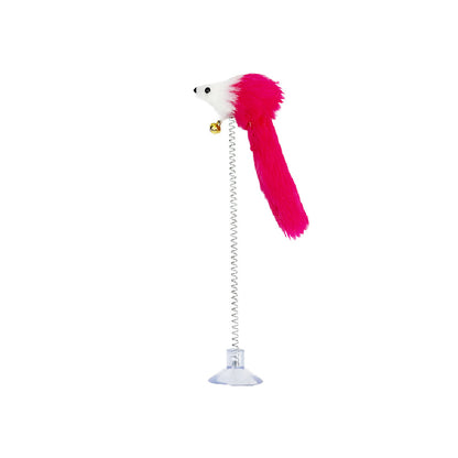 Suction Cup Spring Cat Teaser Wand Interactive Toy