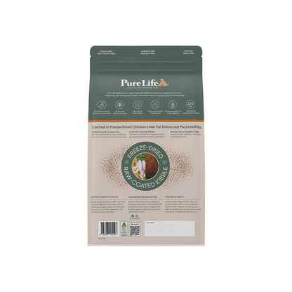 PURE LIFE Freeze-Dried Raw-Coated Chicken & Turkey Adult Dry Dog Food
