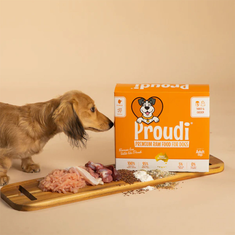 PROUDI Premium Frozen Turkey & Chicken Raw Dog Food 2.4Kg
