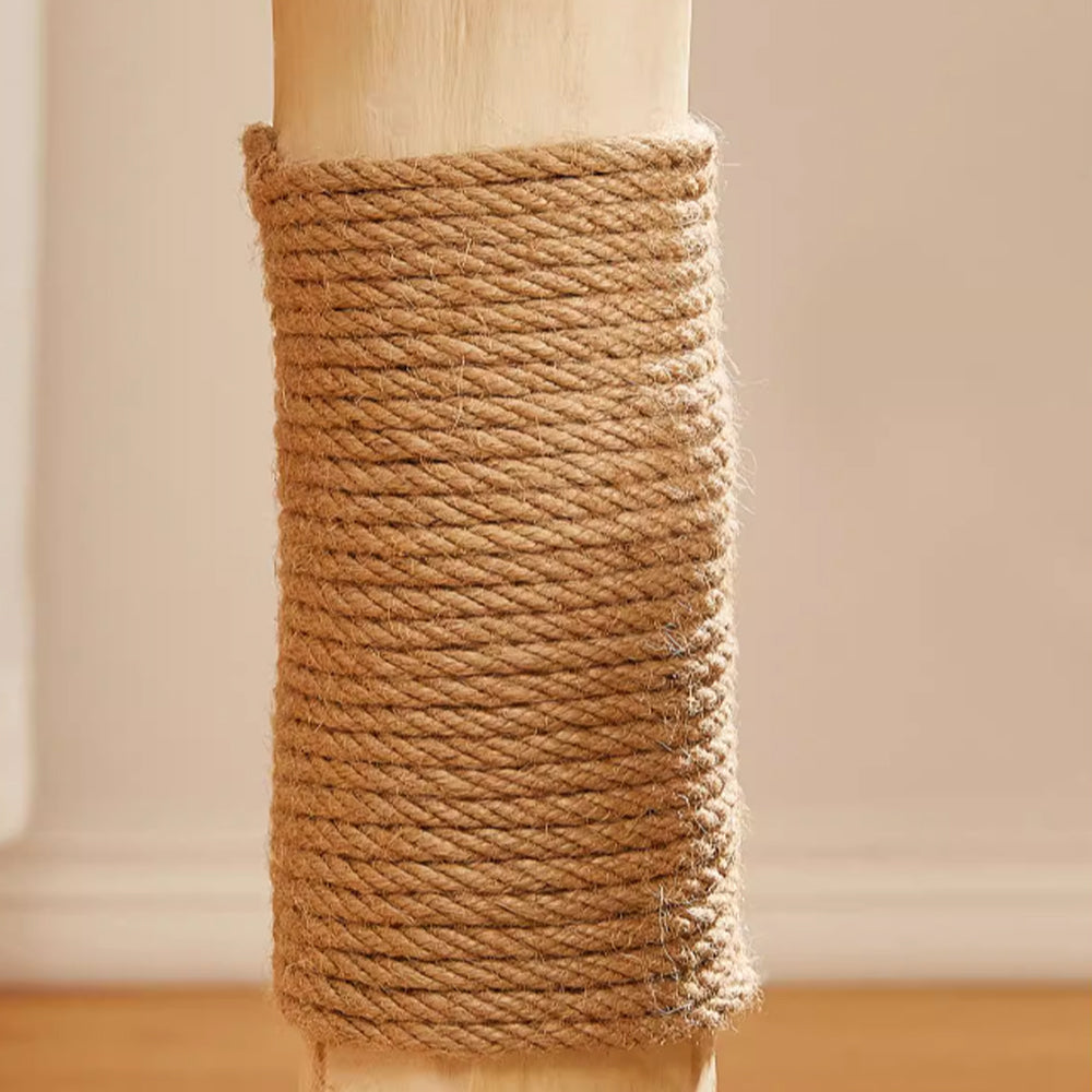 CMISSTREE Two-Level Tree Hollow Solid Wood Cat Tree