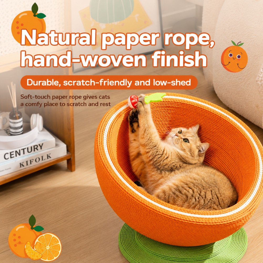 Extra Large Sisal Cat Scratcher & Bed – Round Multi-Functional Cat Bowl