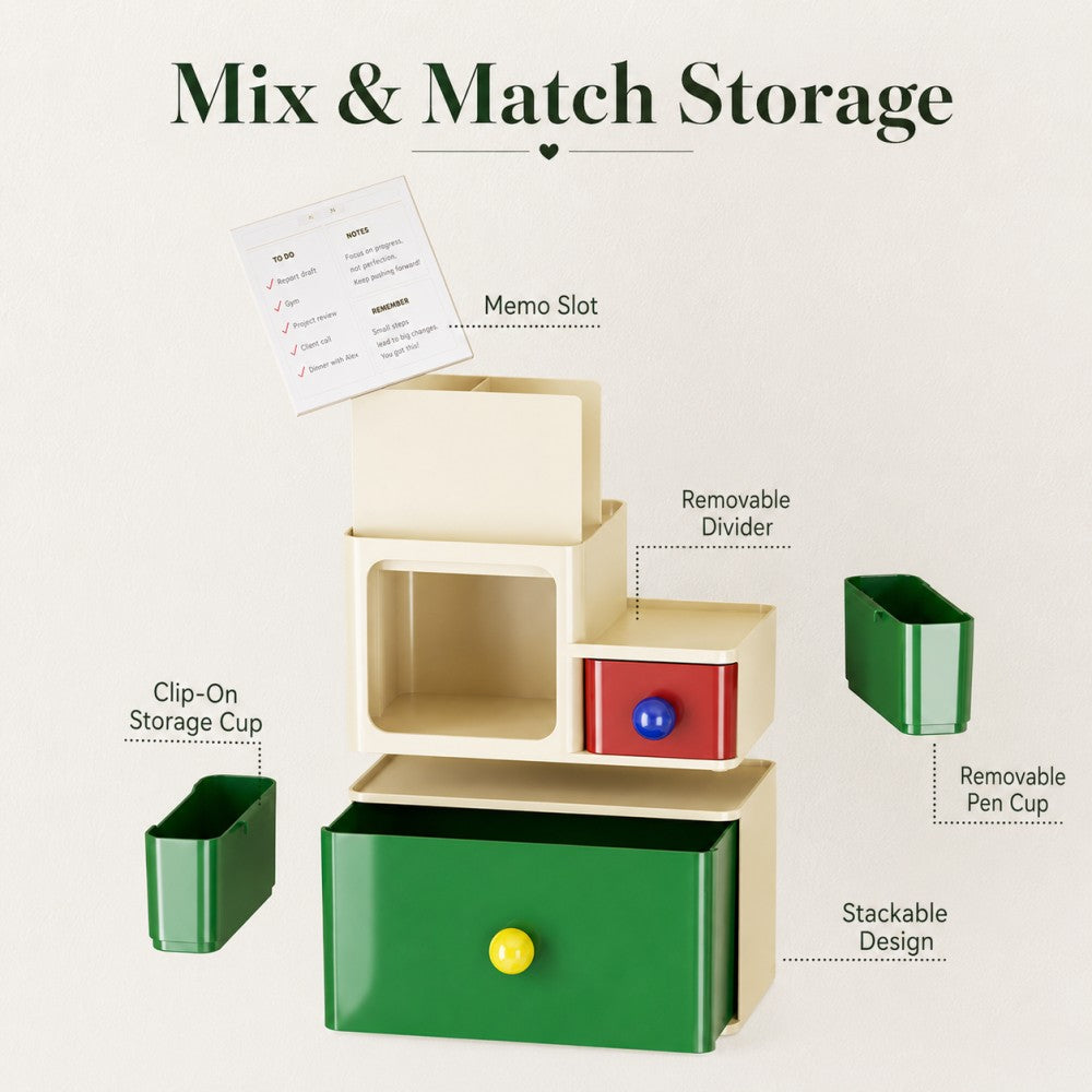 Dopamine Desktop Storage Box – Transparent Stackable Dustproof Organizer