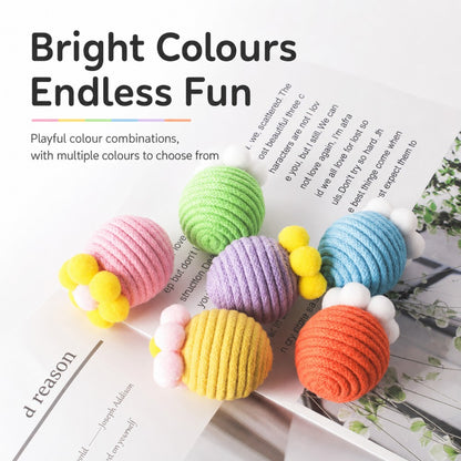 Dopamine Colour Plush Rope Cat Toy Ball – Interactive Self-Play Toy