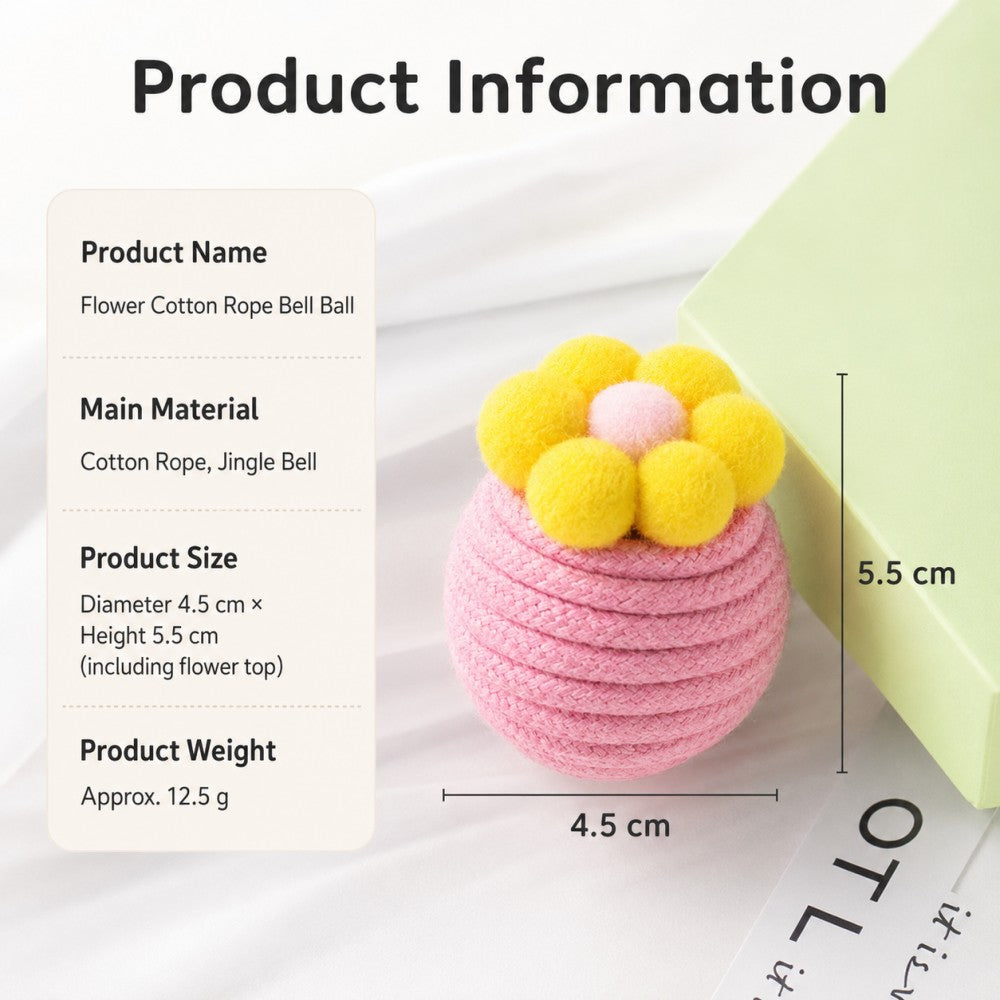 Dopamine Colour Plush Rope Cat Toy Ball – Interactive Self-Play Toy