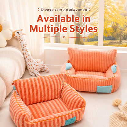 Cozy Plush Cat Sofa Bed – Winter Warm, Removable and Adjustable