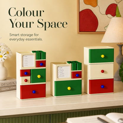 Dopamine Desktop Storage Box – Transparent Stackable Dustproof Organizer