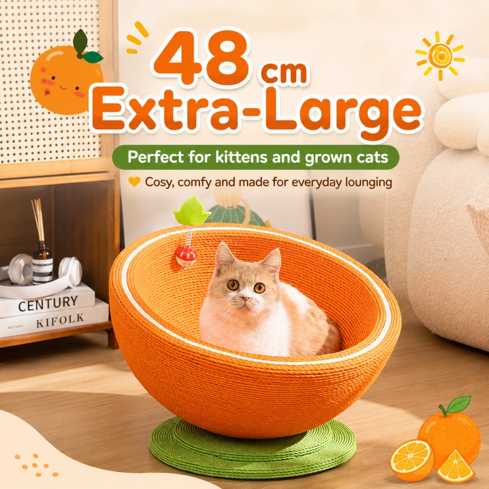 Extra Large Sisal Cat Scratcher & Bed – Round Multi-Functional Cat Bowl