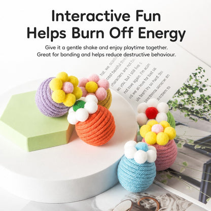 Dopamine Colour Plush Rope Cat Toy Ball – Interactive Self-Play Toy