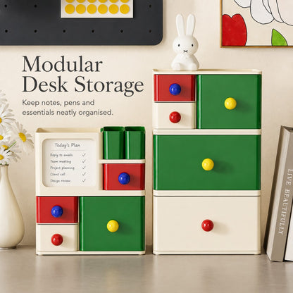 Dopamine Desktop Storage Box – Transparent Stackable Dustproof Organizer
