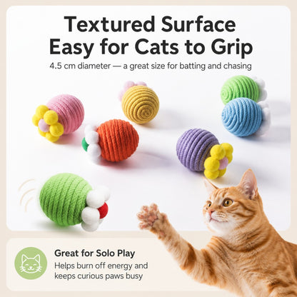 Dopamine Colour Plush Rope Cat Toy Ball – Interactive Self-Play Toy