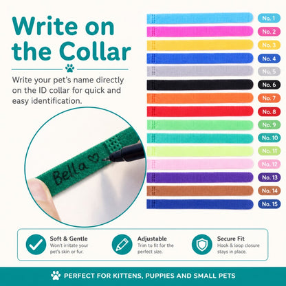 Pet ID Collar – 12 Colors for Puppies and Kittens
