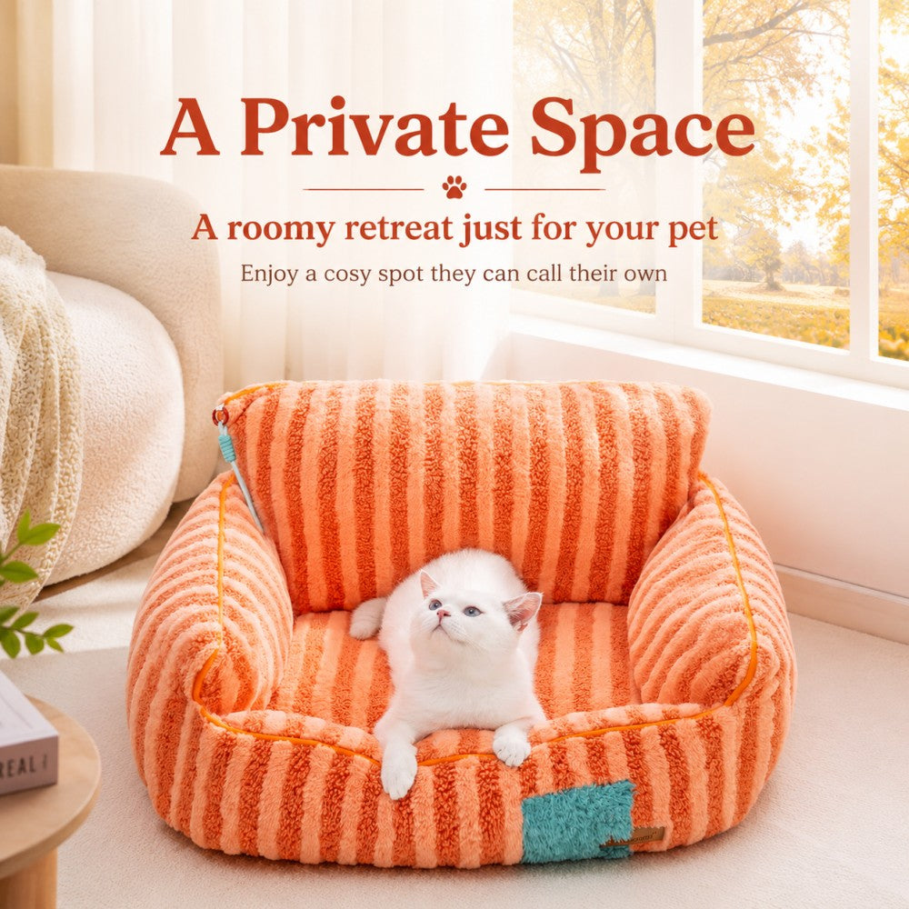 Cozy Plush Cat Sofa Bed – Winter Warm, Removable and Adjustable
