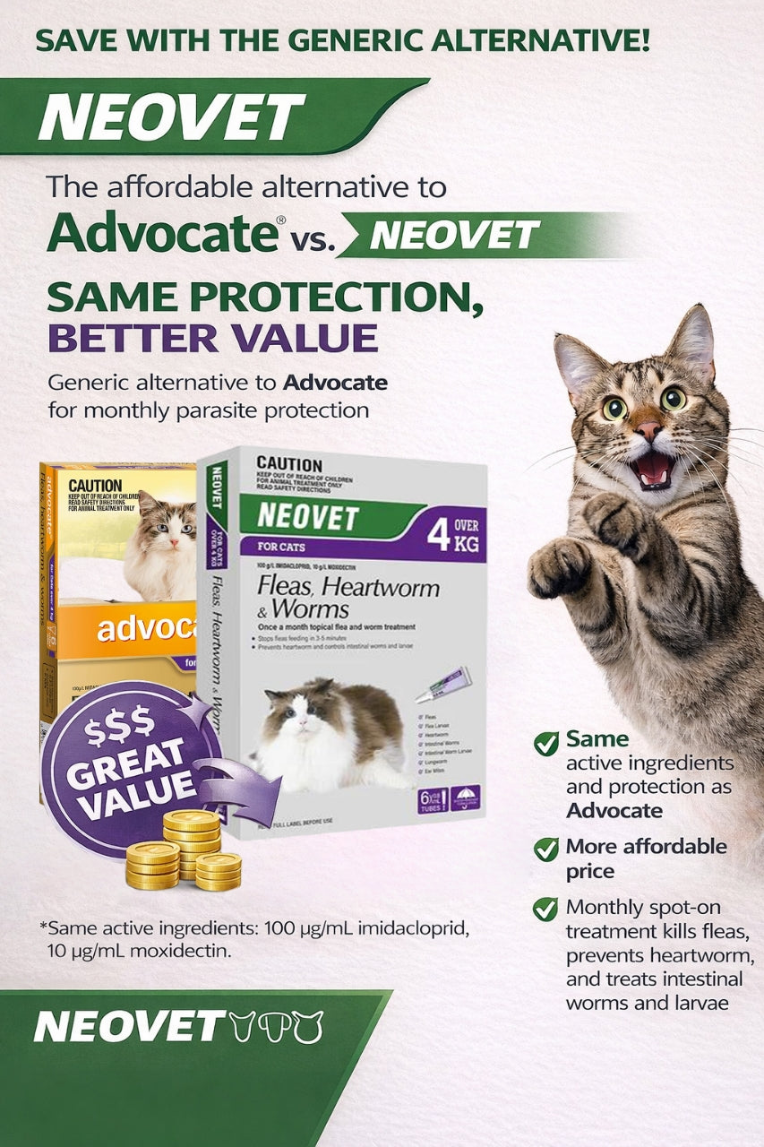 NEOVET Flea And Worming For Cats Over 4kg Purple