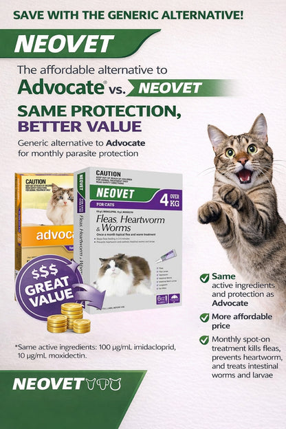 NEOVET Flea And Worming For Cats Over 4kg Purple