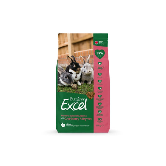 BURGESS Excel Mature Rabbit Nuggets with Cranberry and Thyme 1.5kg