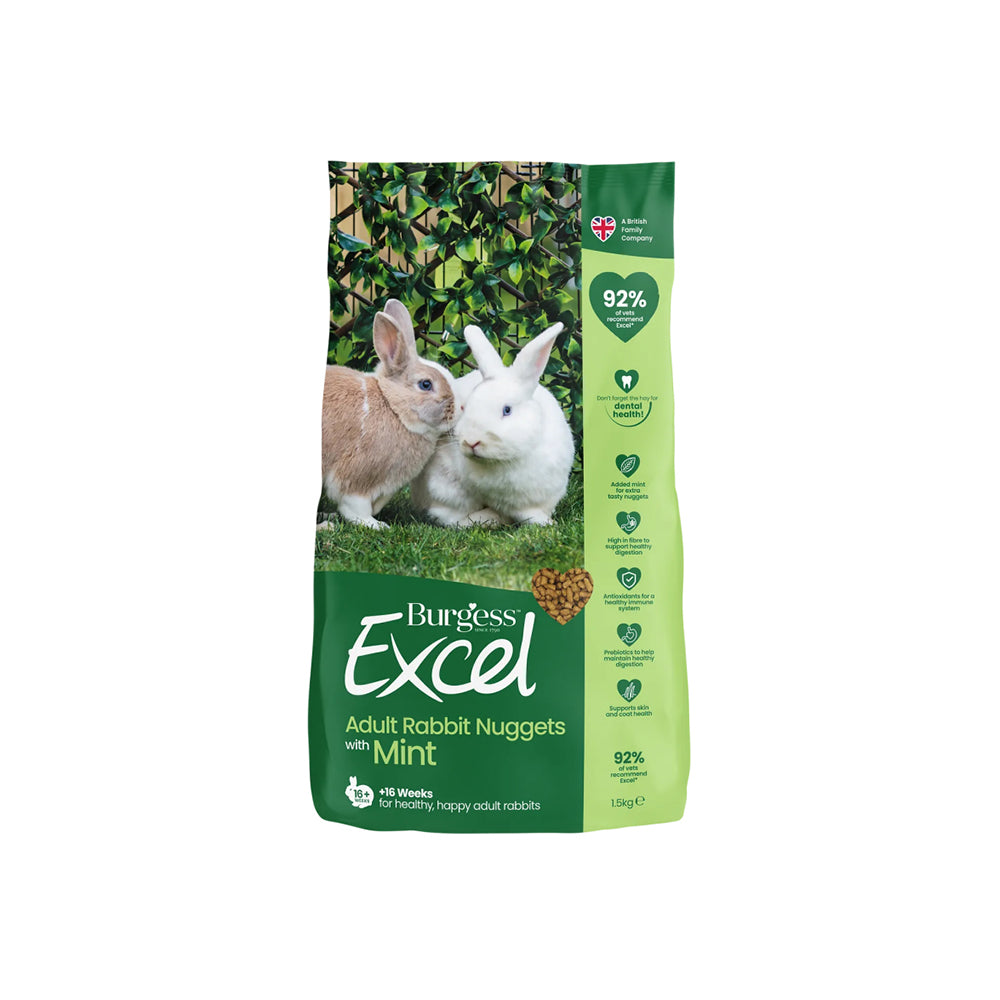 BURGESS Excel Adult Rabbit Nuggets with Mint 10kg