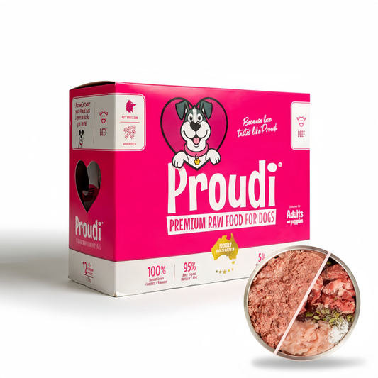 PROUDI Premium Frozen Beef Raw Dog Food 2.4Kg