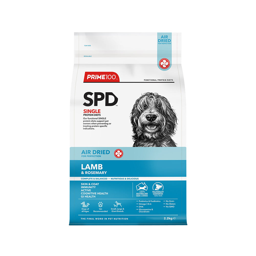 PRIME100 Lamb & Rosemary Air Dried Dog Food for Adult Dogs 2.2kg