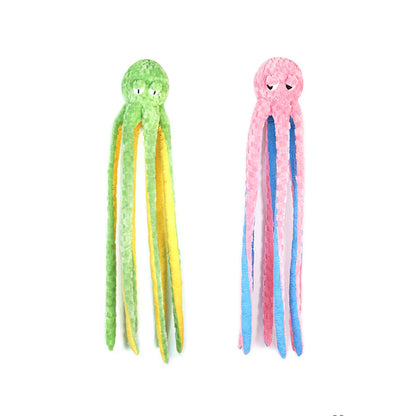 Long Dog Tug Toy Octopus Squeaky Interactive