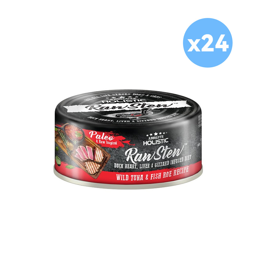 ABSOLUTE HOLISTIC Tuna & Fish Roe Raw Stew Cat Food 24x80g