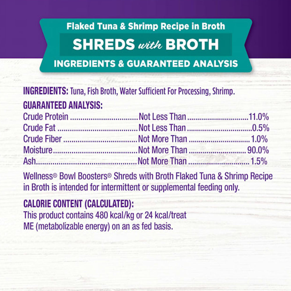 WELLNESS Core Simply Shreds Tuna & Shrimp Wet Cat Food 12x50g