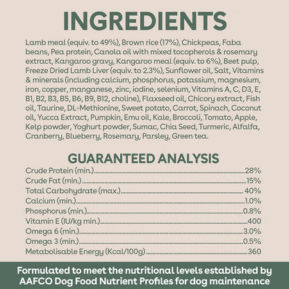 PURE LIFE Freeze-Dried Raw-Coated Lamb & Kangaroo Adult Dry Dog Food