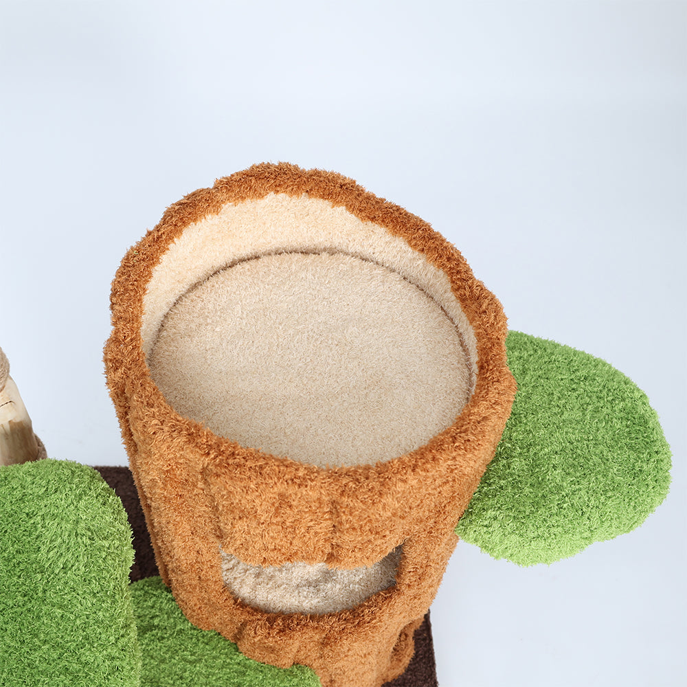 CMISSTREE Five-Level Tree Hollow Solid Wood Cat Tree