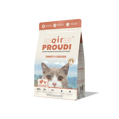 AIR PROUDI Premium Turkey & Chicken Air Dried Cat Food