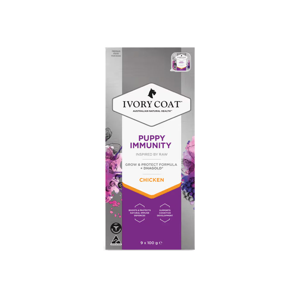 IVORY COAT Inspired By Raw Immunity Wet Puppy Food 100g x 9