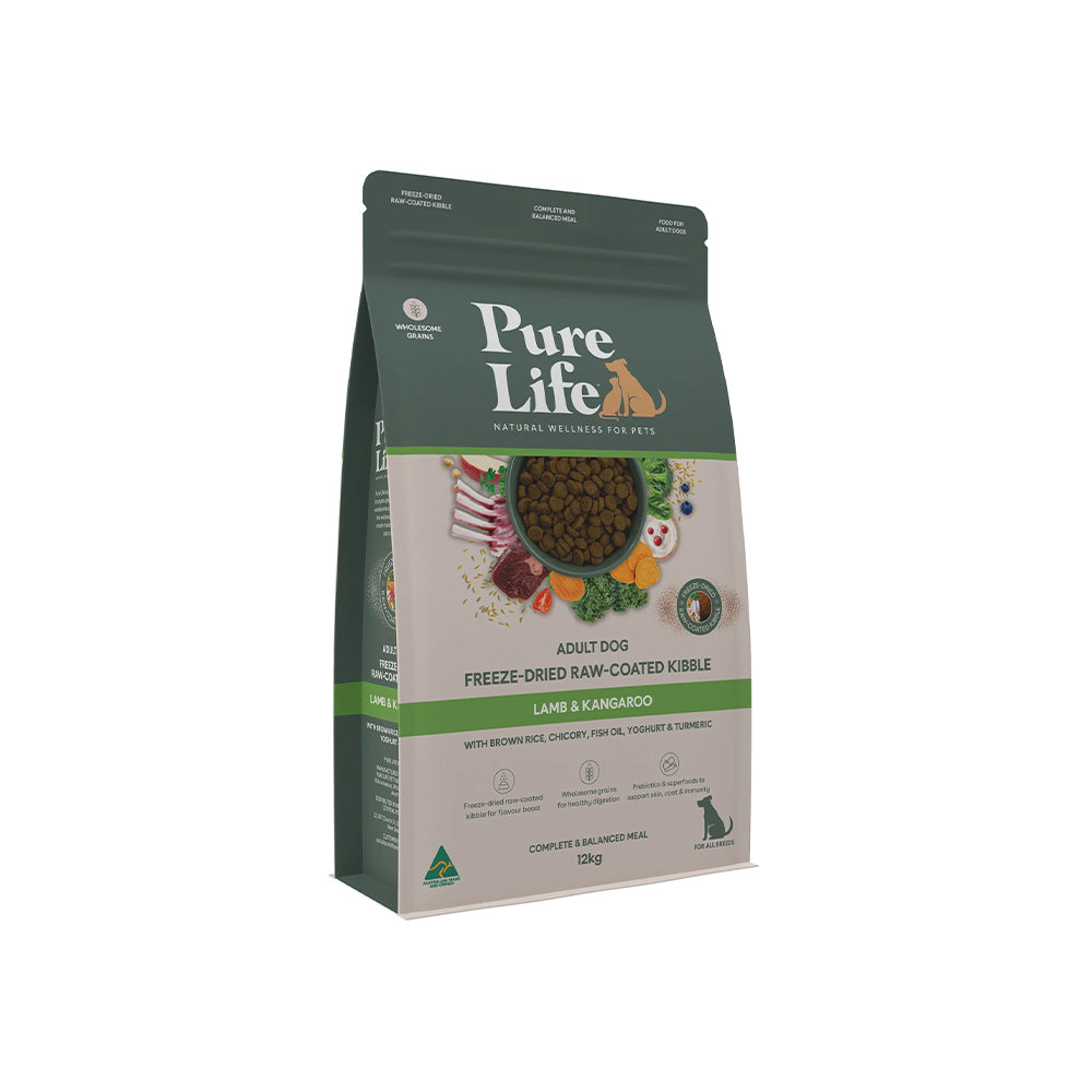 PURE LIFE Freeze-Dried Raw-Coated Lamb & Kangaroo Adult Dry Dog Food