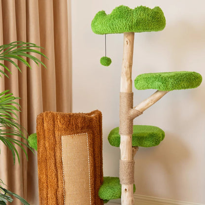 CMISSTREE Five-Level Tree Hollow Solid Wood Cat Tree