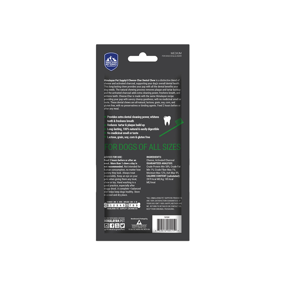 HIMALAYAN Cheese Char with Activated Charcoal Medium Dog Chew Treats 1pk