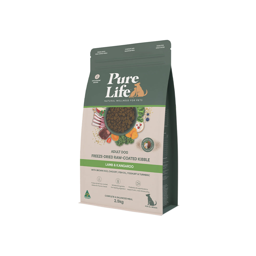 PURE LIFE Freeze-Dried Raw-Coated Lamb & Kangaroo Adult Dry Dog Food