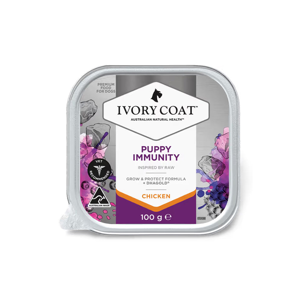 IVORY COAT Inspired By Raw Immunity Wet Puppy Food 100g x 9