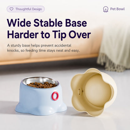 Stainless Steel Pet Bowl – Anti-Slip, Slanted, Neck-Friendly