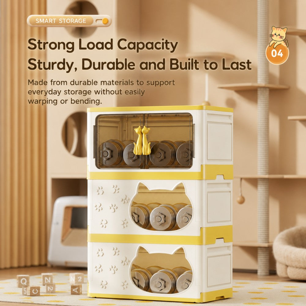 Two-Level Cat Condo with Built-In Storage Cabinet – Free-Access Design